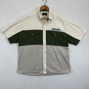 Rustler‎ by Wrangler Mens XL Colorblock Short Sleeve Snap Western Shirt